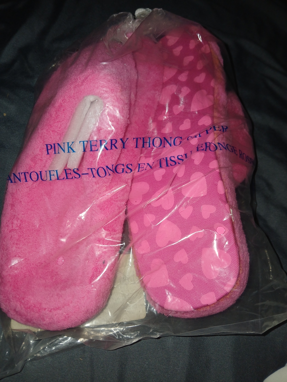 Pink Terry Thong Bath Slippers - Women's Soft Plush